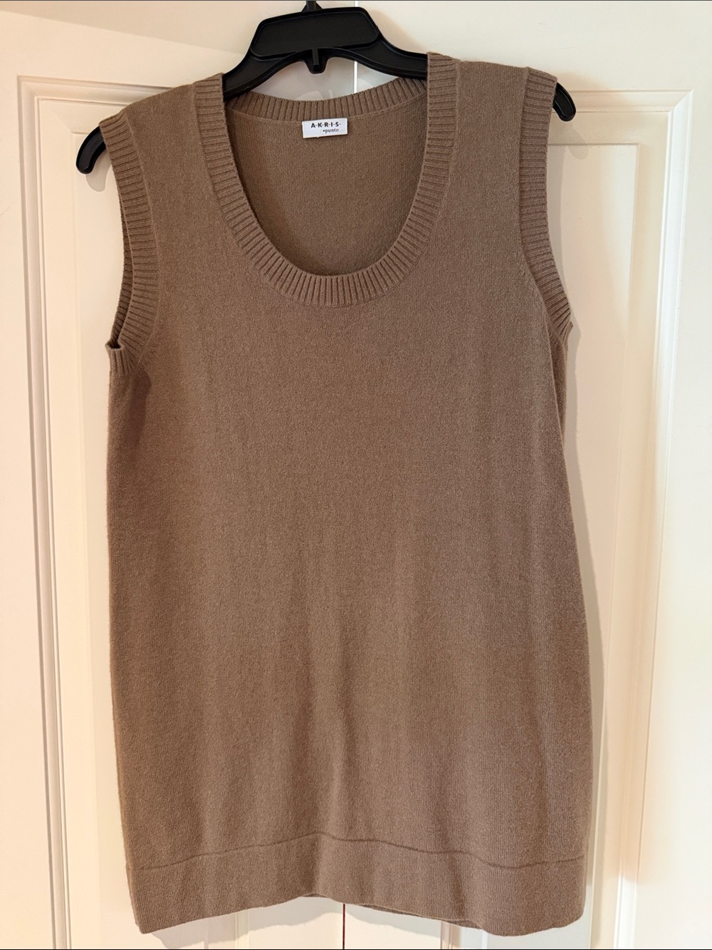 Akris Sleeveless Knit Tank in Taupe Brown
